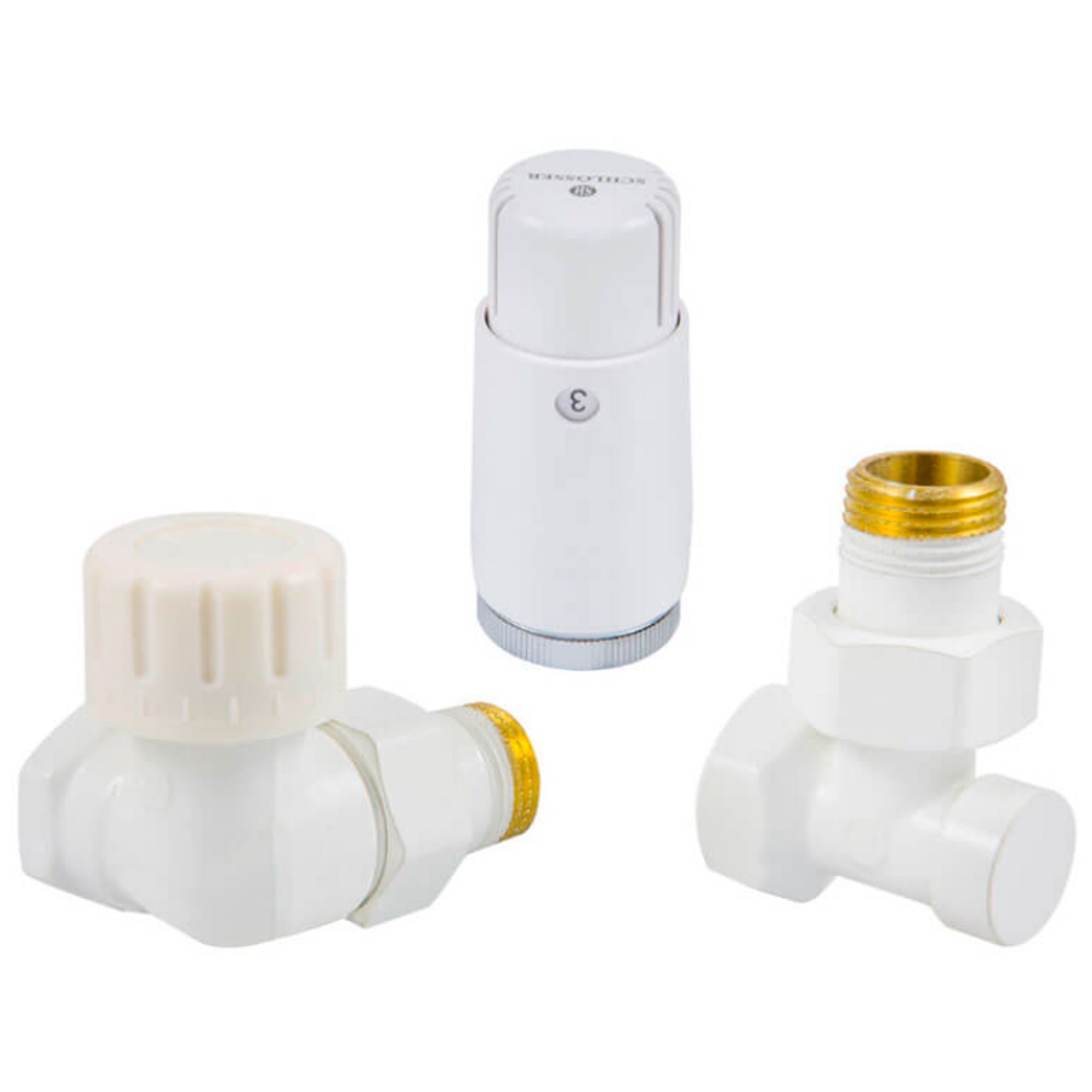 Комплект трехосевой SCHLOSSER STANDARD MINI 1/2" правый, белый, с термоголовкой MINI M30x1,5