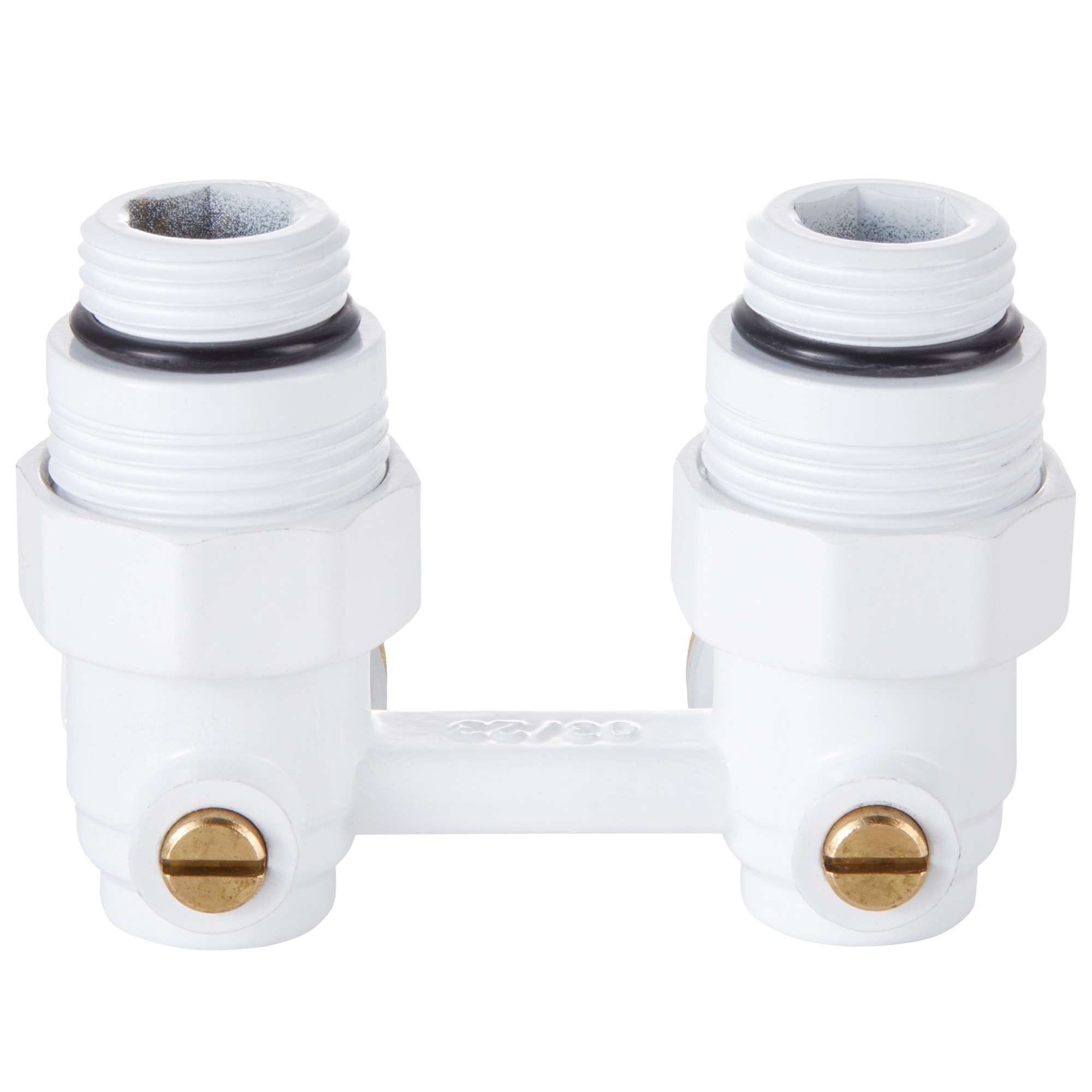 Узел нижнего подключения Royal Thermo угловой 1/2"х3/4" EK (белый)