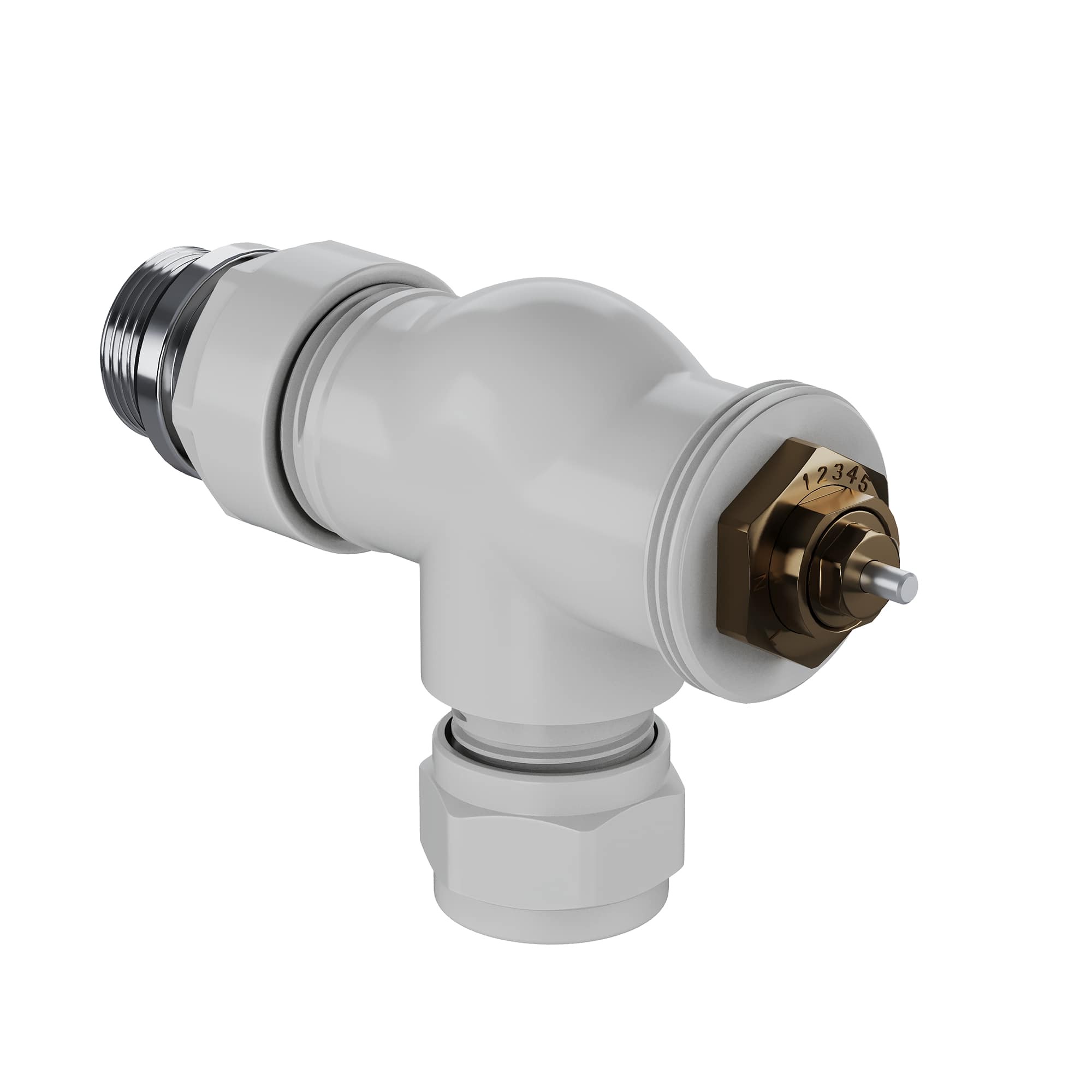 Набор термостатический осевой Royal Thermo Design Pro 15мм М30х1,5 (Белый)