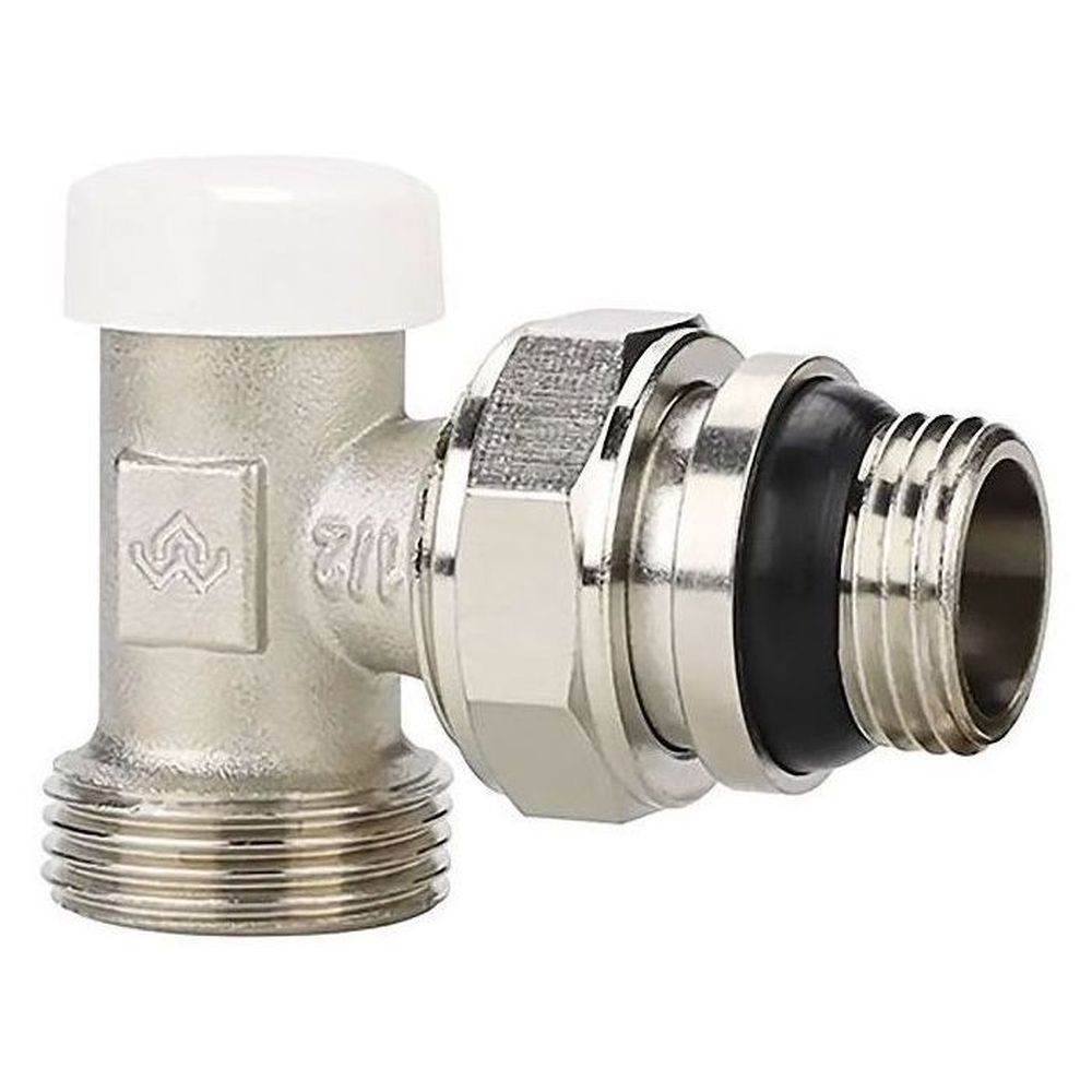 Клапан радиаторный VARMEGA 1/2" x 3/4"EK ручной, угловой с самоуплотняющимся полусгоном VM10012