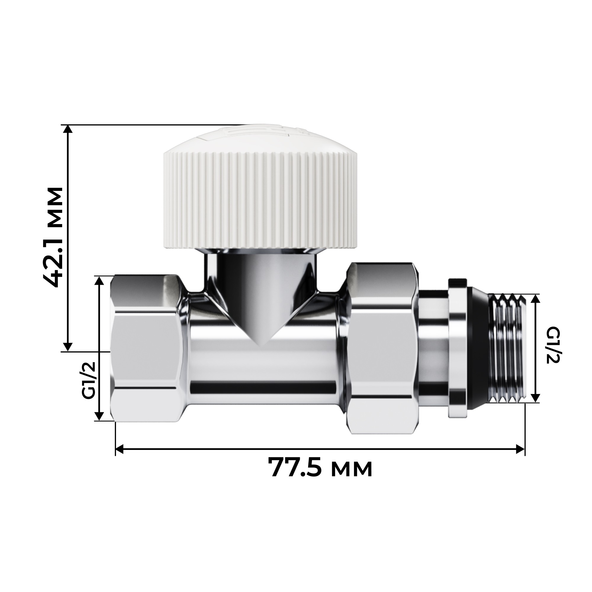Набор термостатический прямой Royal Thermo Design 1/2"М30х1,5 (Хром)