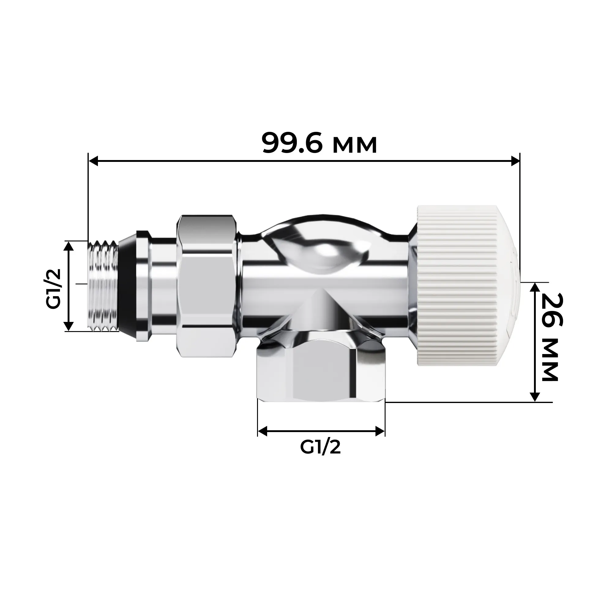 Набор термостатический осевой Royal Thermo Design 1/2"М30х1,5 (Хром)