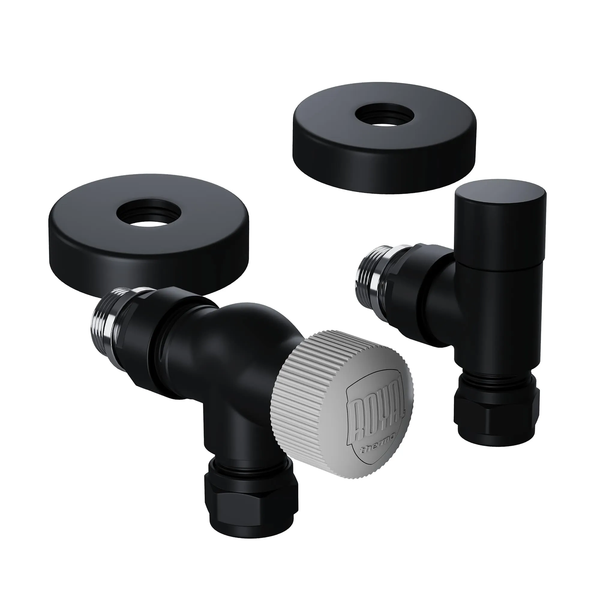 Набор термостатический осевой Royal Thermo Design Pro 15мм М30х1,5 (Черный)
