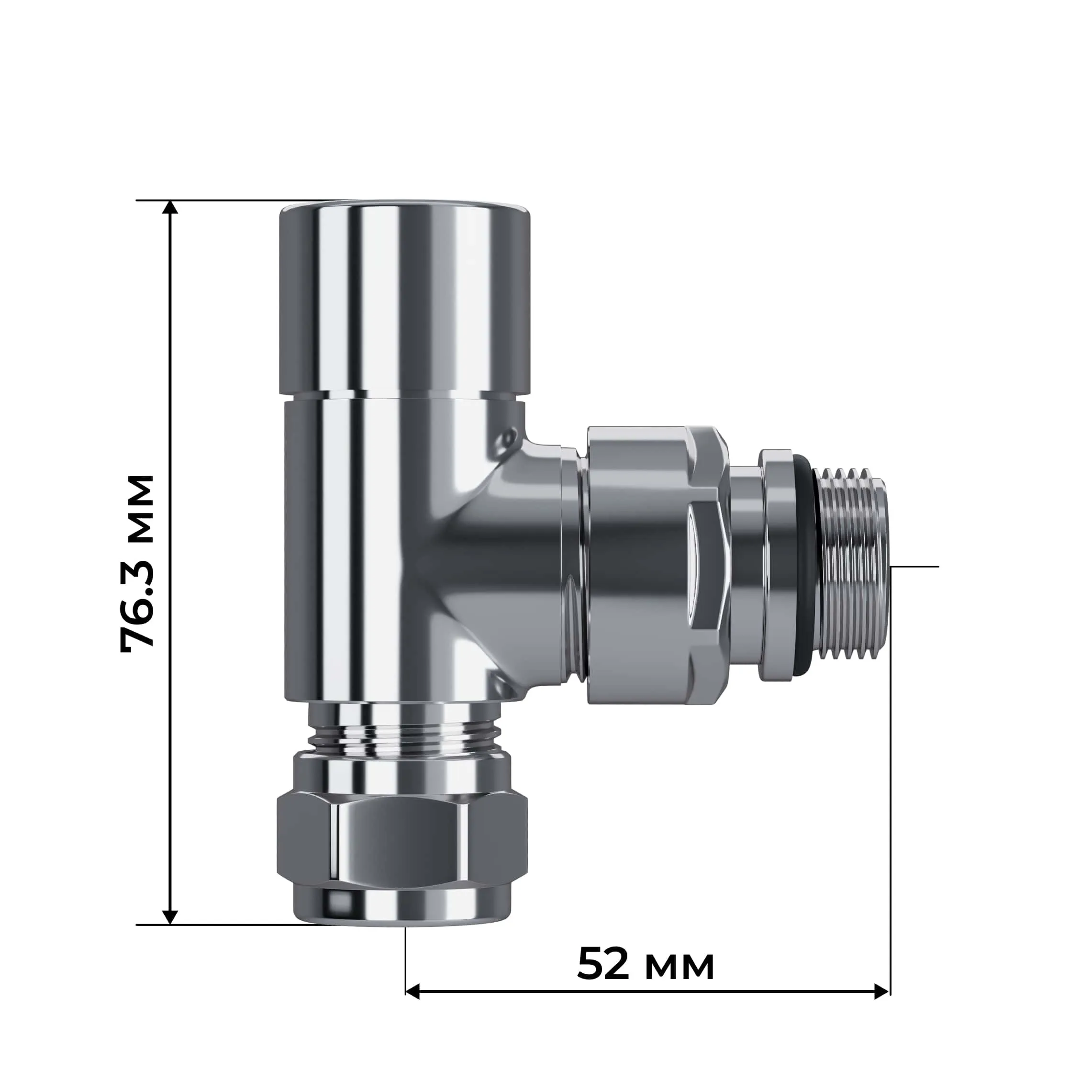 Набор термостатический трехосевой Royal Thermo Design Pro 15мм М30х1,5 (Хром)