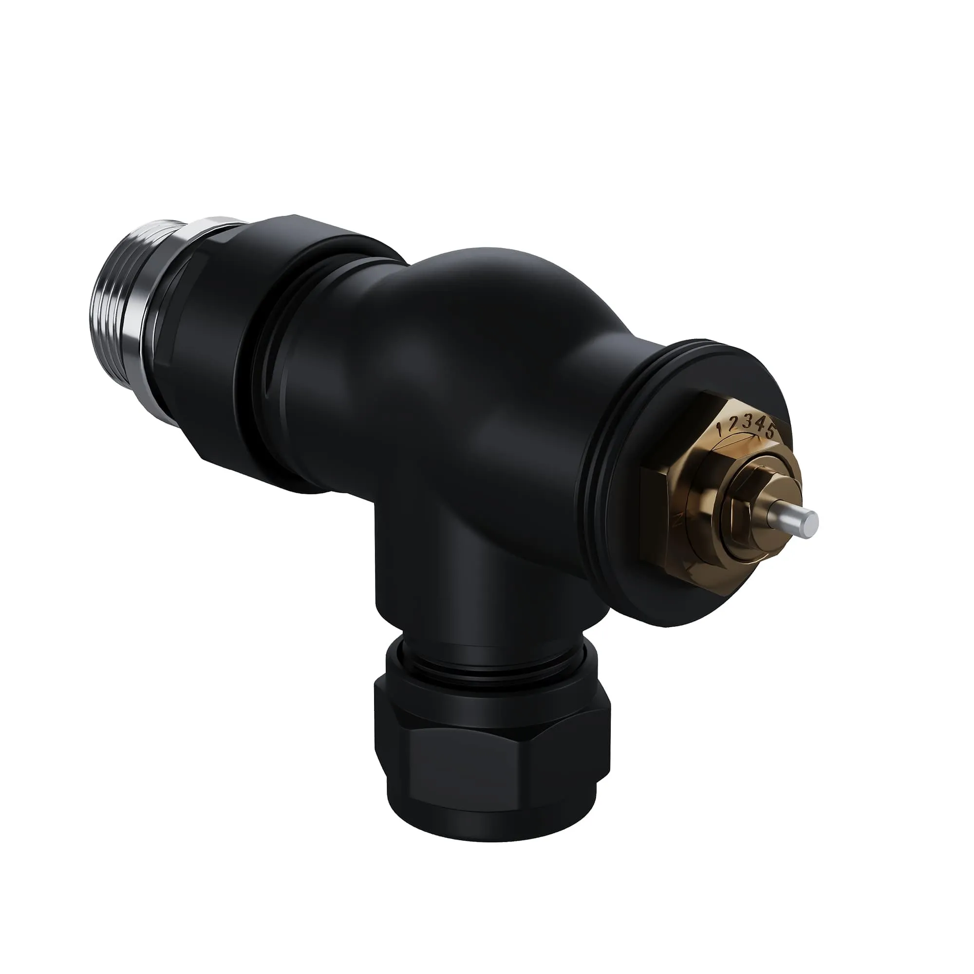 Набор термостатический осевой Royal Thermo Design Pro 15мм М30х1,5 (Черный)