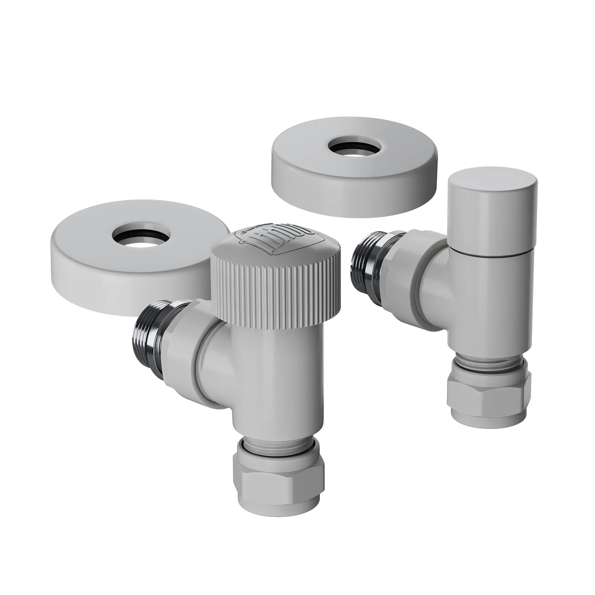 Набор термостатический угловой Royal Thermo Design Pro 15мм М30х1,5 (Белый)