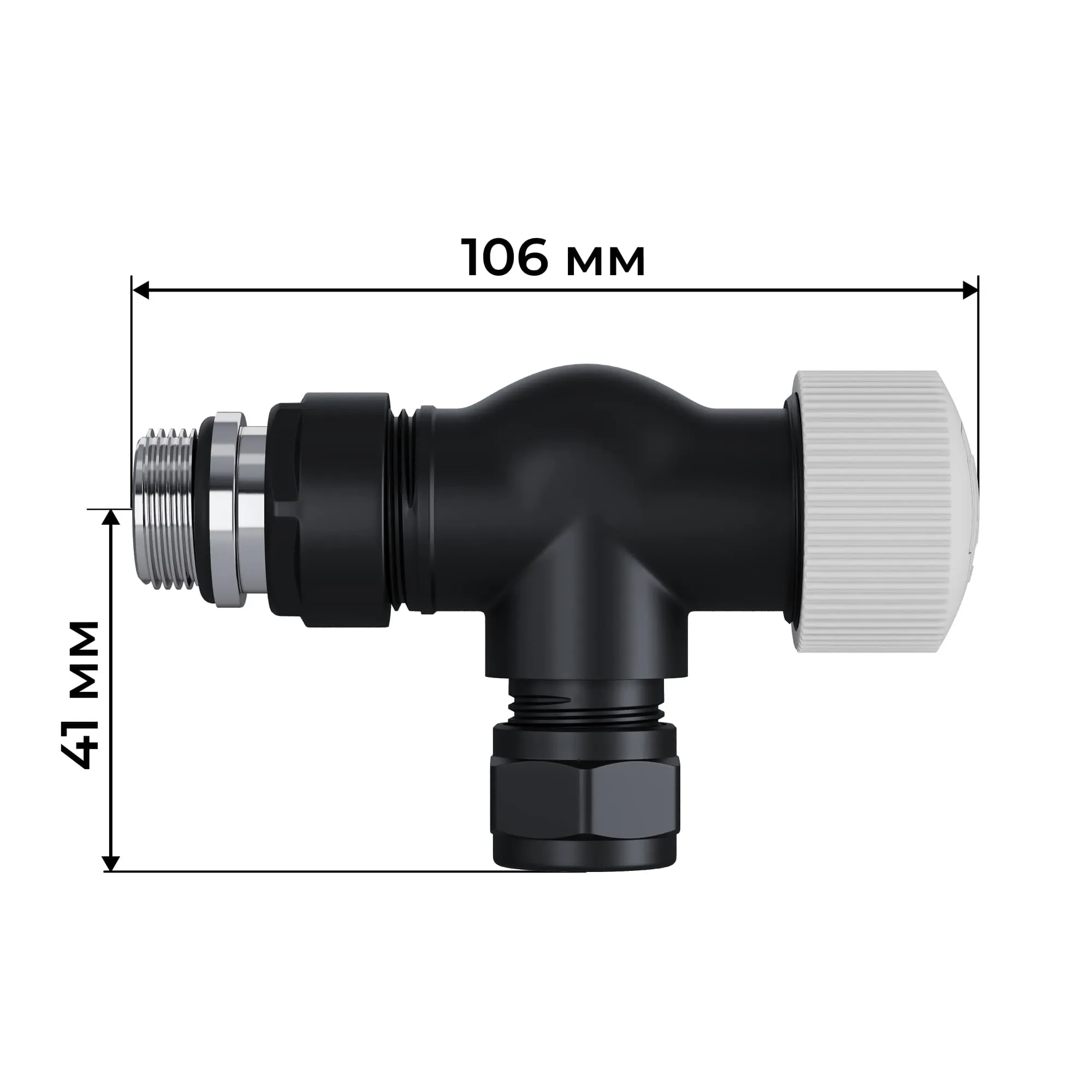 Набор термостатический осевой Royal Thermo Design Pro 15мм М30х1,5 (Черный)
