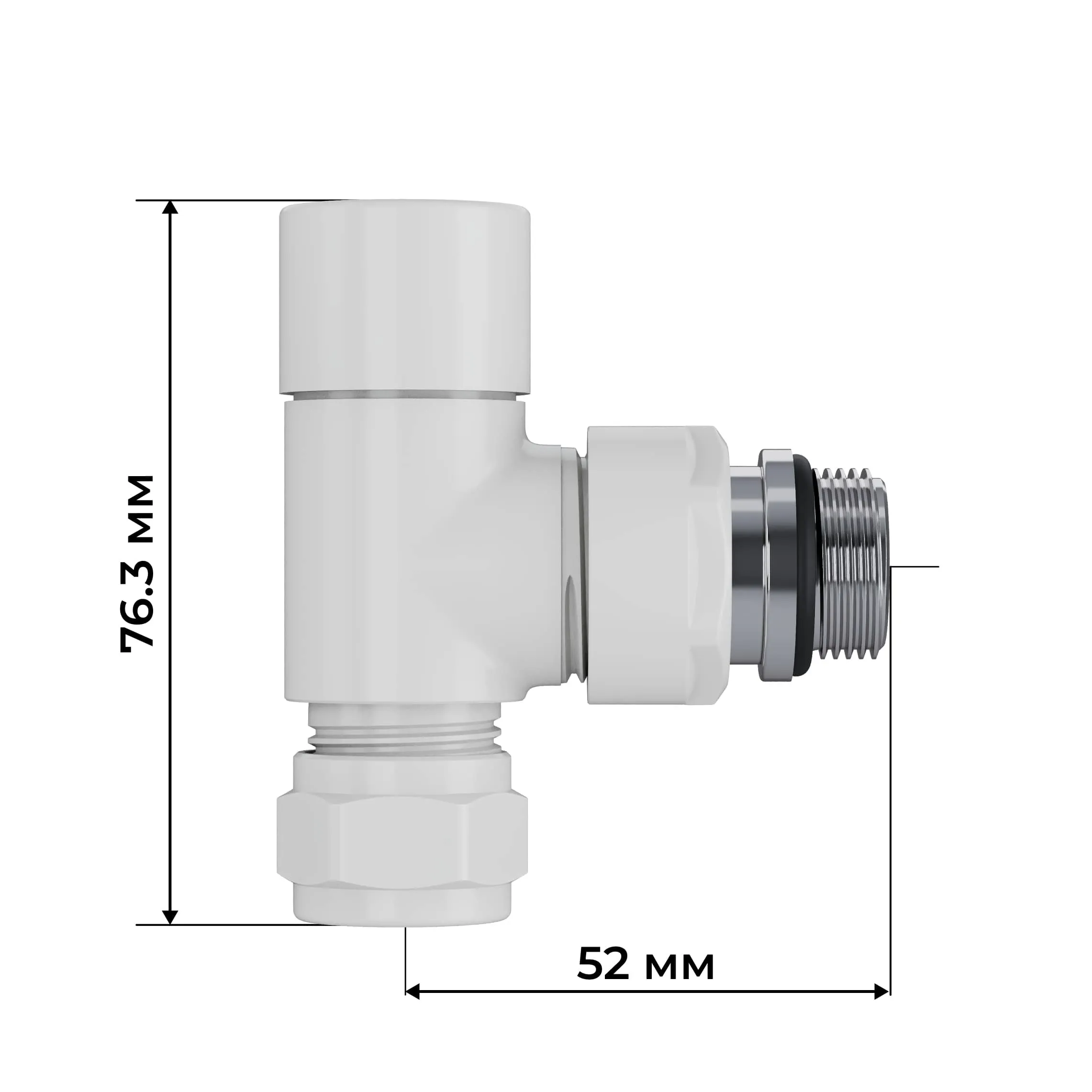 Набор термостатический трехосевой Royal Thermo Design Pro 15мм М30х1,5 (Белый)