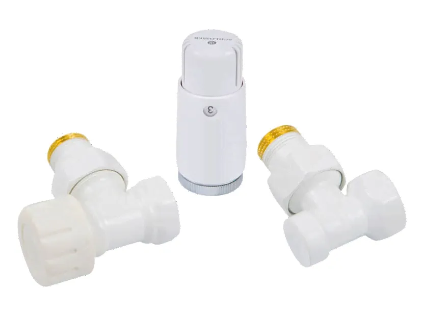 Комплект подключения угловой STANDARD MINI 1/2" (белый) с термоголовкой MINI DIAMANT М30х1,5