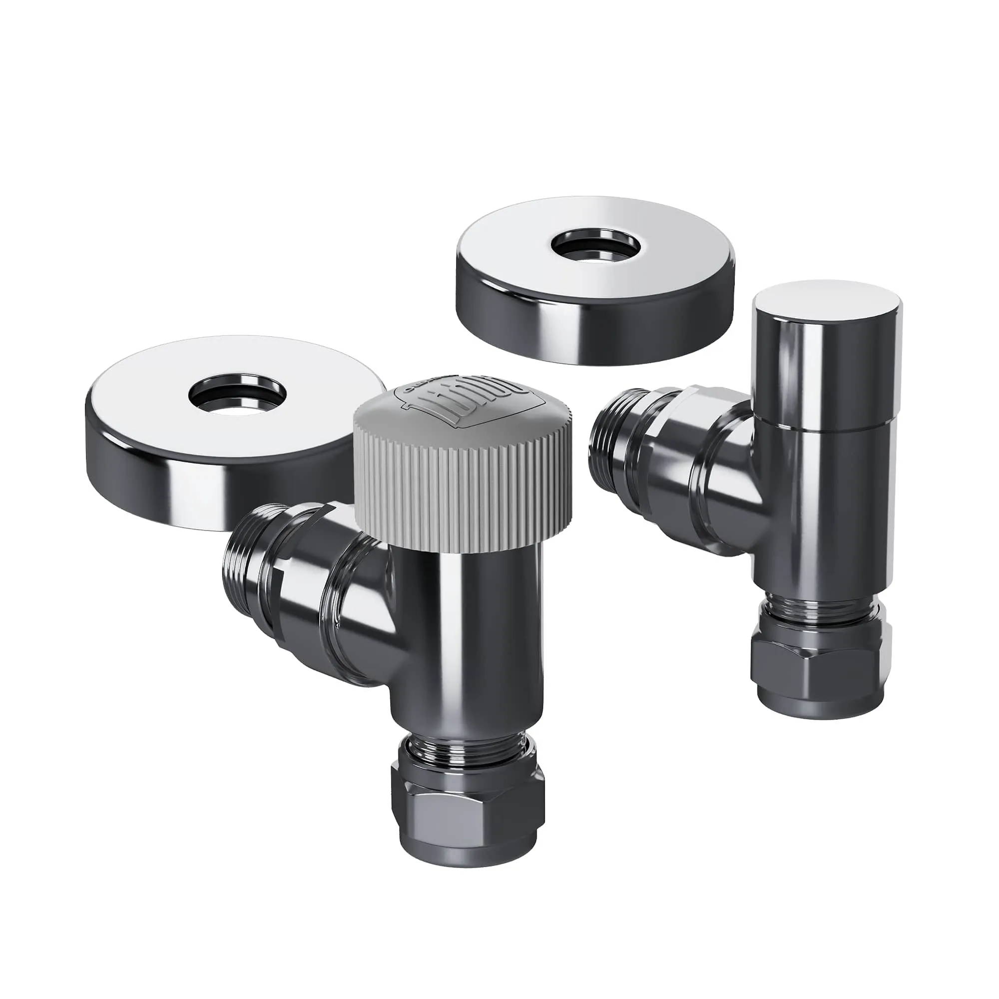 Набор термостатический угловой Royal Thermo Design Pro 15мм М30х1,5 (Хром)